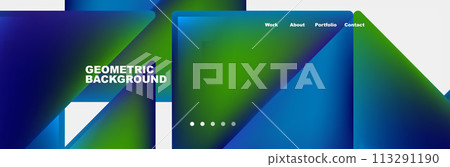 Colorful fluid gradient triangles and squares web site template. Vector Illustration For Wallpaper, Banner, Background, Card, Book Illustration, landing page Colorful fluid gradient triangles and squares web site template. Vector Illustration For Wallpaper, Banner, Background, Card, Book Illustration, landing page 113291190
