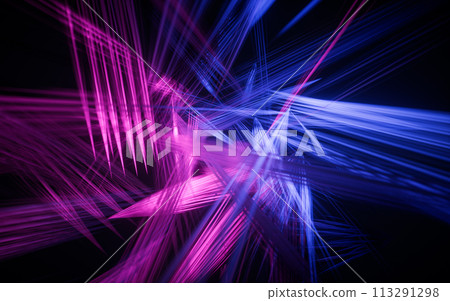 Abstract glowing neon lines background, 3d rendering. Abstract glowing neon lines background, 3d rendering. 113291298