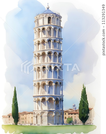 "AI-generated image" of a building that resembles the Leaning Tower of Pisa 113291349