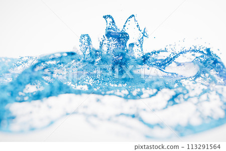 Abstract flowing wave particles background, 3d rendering. Abstract flowing wave particles background, 3d rendering. 113291564
