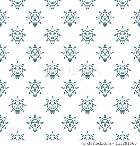 Nuclear Light Bulb vector Radiation seamless pattern in outline style 113291566