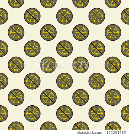 Radiation Ban vector Nuclear Energy No Allowed colored seamless pattern 113291585