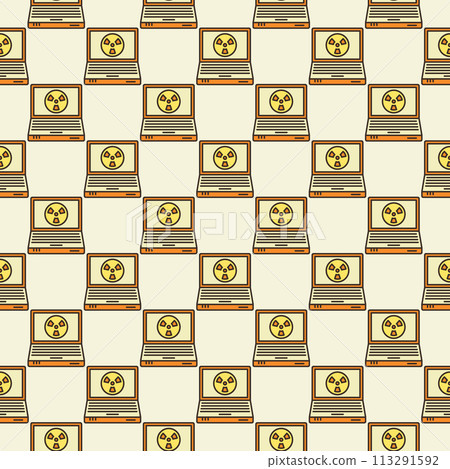 Radiation sign on Laptop Computer Screen vector colored seamless pattern Radiation sign on Laptop Computer Screen vector colored seamless pattern 113291592