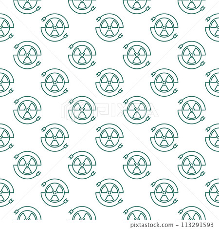 Radiation sign with Plugs vector seamless pattern in thin line style Radiation sign with Plugs vector seamless pattern in thin line style 113291593