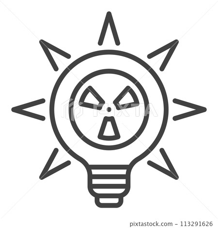 Nuclear Light Bulb vector Radiation icon or symbol in outline style Nuclear Light Bulb vector Radiation icon or symbol in outline style 113291626
