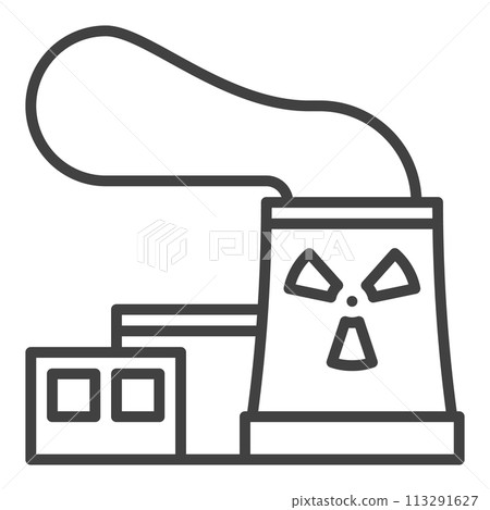 Nuclear Power Plant vector Radiation outline icon or symbol 113291627