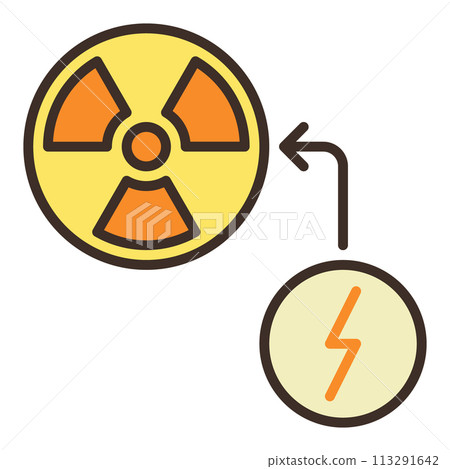 Radiation vector Nuclear Energy colored icon or logo element 113291642