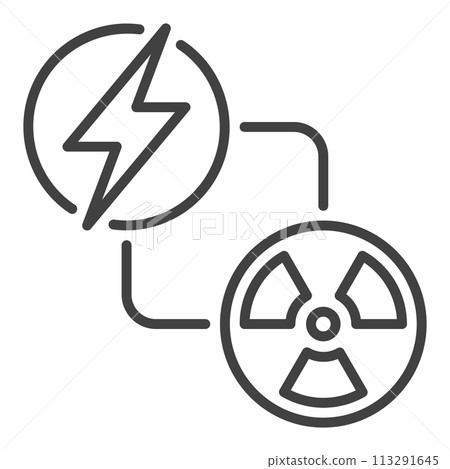 Radiation and Nuclear Energy vector thin line icon or symbol 113291645