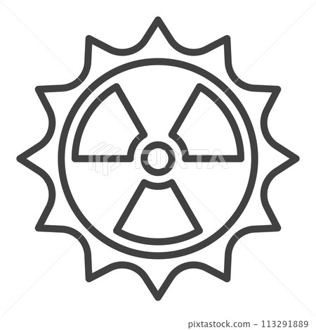 Sun Radiation vector Space Nuclear Weapon linear icon or symbol Sun Radiation vector Space Nuclear Weapon linear icon or symbol 113291889