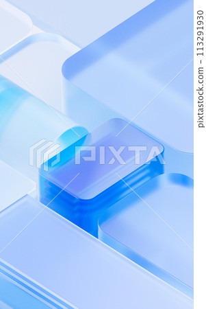 Abstract glass shape background, 3d rendering. 113291930