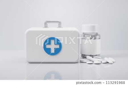 White health care medical box, 3d rendering. 113291988