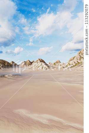 Landscape with mountains landform, 3d rendering. Landscape with mountains landform, 3d rendering. 113292079