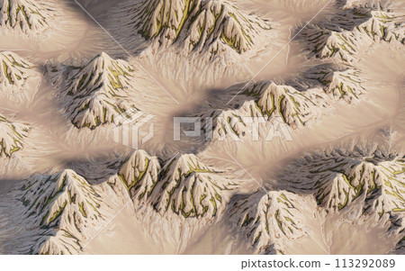 Landscape with mountains landform, 3d rendering. 113292089