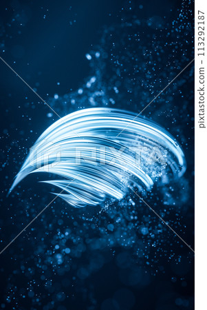 Flowing curve and particles background, 3d rendering. Flowing curve and particles background, 3d rendering. 113292187