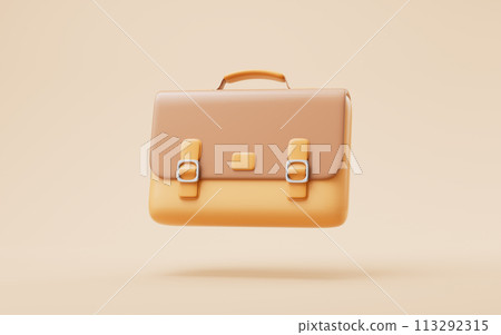 Cartoon style office briefcase, 3d rendering. Cartoon style office briefcase, 3d rendering. 113292315