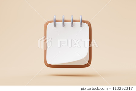 Cartoon style office sticky note, 3d rendering. 113292317