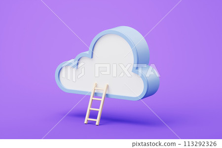 Cloud computing with cartoon style, 3d rendering. Cloud computing with cartoon style, 3d rendering. 113292326