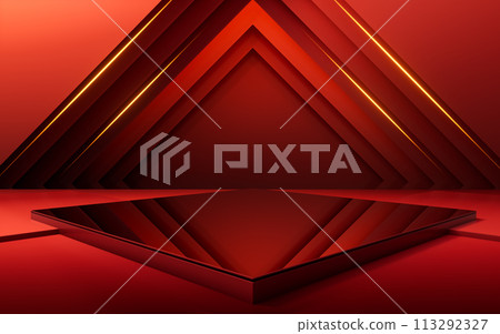 Red luxurious stage background, 3d rendering. 113292327