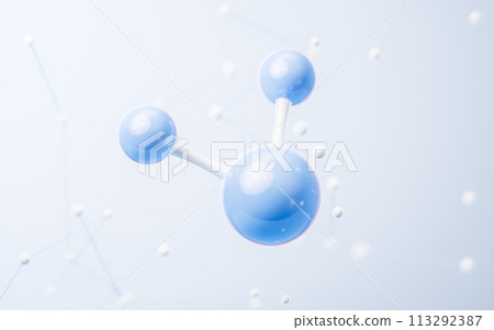 Molecule with biology concept background, 3d rendering. 113292387