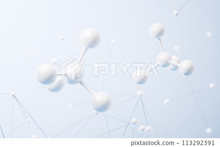 Molecule with biology concept background, 3d rendering. 113292391