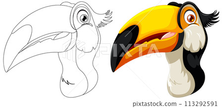 Colorful Toucan Vector Illustration 113292591
