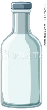 Sleek Glass Bottle Vector Illustration 113292592