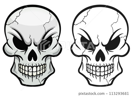 skull head drawing isolated design skull head drawing isolated design 113293681