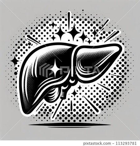 Liver in pop art style 113293781
