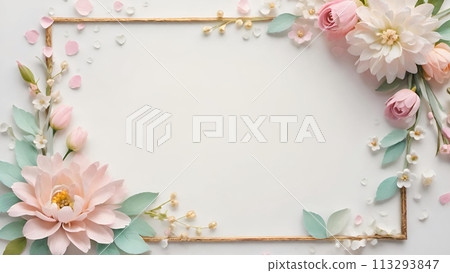 Floral background frame material 113293847