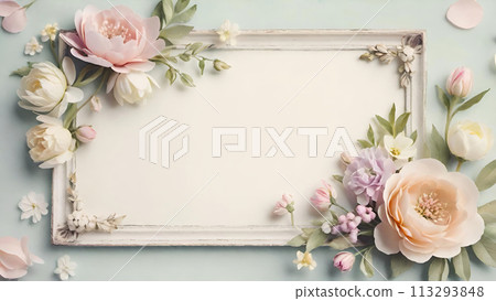 Floral background frame material Floral background frame material 113293848