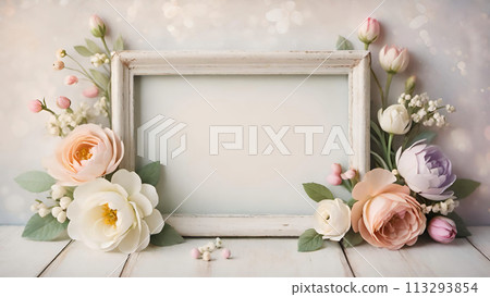 花朵背景框架素材 113293854