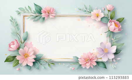 Floral background frame material 113293883