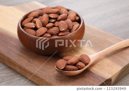 Almonds on a plate Almonds on a plate 113293949