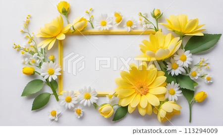 Floral background frame material 113294009
