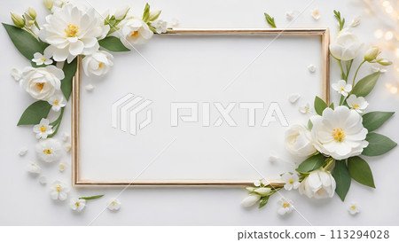Floral background frame material 113294028