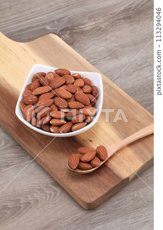 Almonds on a plate Almonds on a plate 113294046