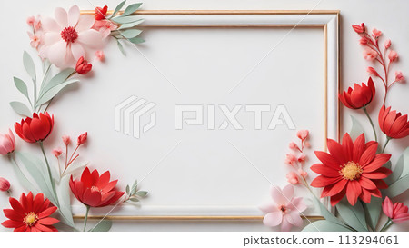 花朵背景框架素材 113294061