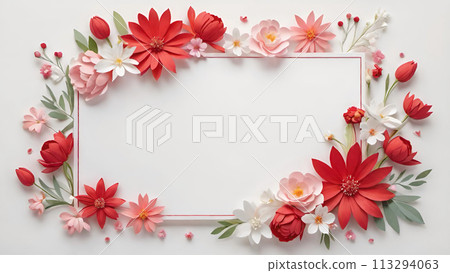 花朵背景框架素材 113294063