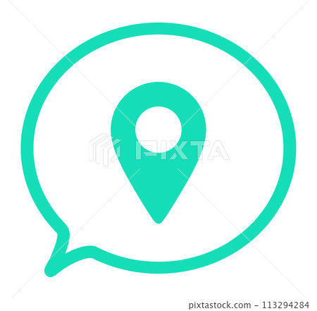 A simple green map mark and speech bubble A simple green map mark and speech bubble 113294284