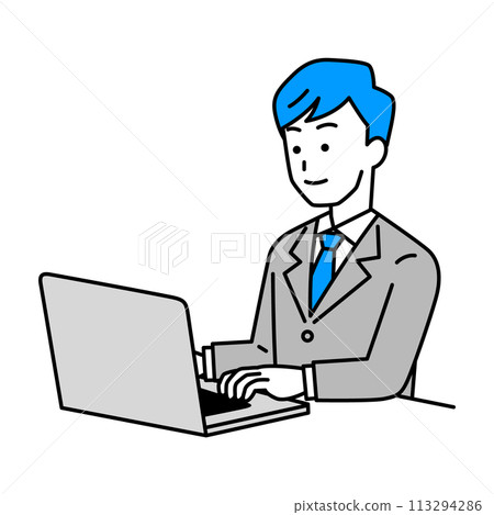 A man working on a laptop 113294286