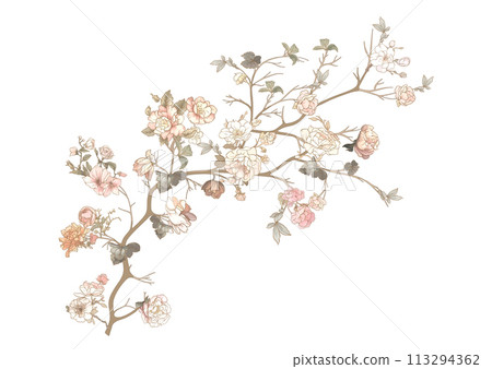Blossom tree In chinoiserie, botanical style Blossom tree In chinoiserie, botanical style 113294362