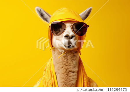 Fashionable Llama in Yellow Fashionable Llama in Yellow 113294373