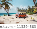 Mini Van on Tropical Beach 113294383