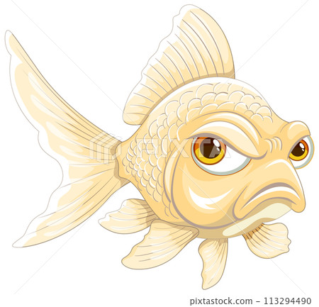 Cartoon Goldfish with Expressive Eyes 113294490