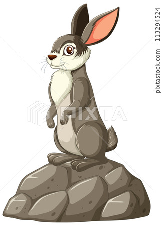 Alert Rabbit on Rocky Outcrop Alert Rabbit on Rocky Outcrop 113294524