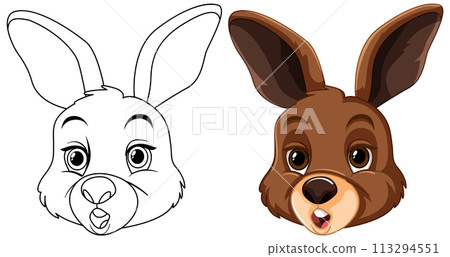 From Sketch to Colorful Cartoon Rabbit 113294551