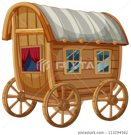 Vintage Wooden Covered Wagon Vintage Wooden Covered Wagon 113294562