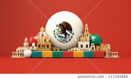 Mexican , Holiday, independence day, for banner copy space, text . Mexican Revolution, 113294866