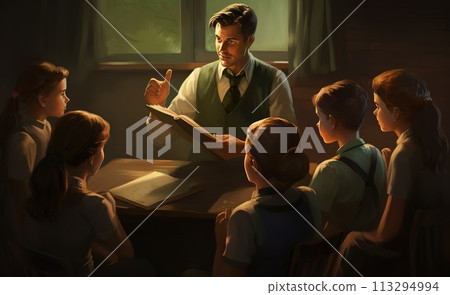 World Teachers Day School years, congratulations for teacher, back to skolu, teacher and students, blackboard chalk pencils textbook copy space background text World Teachers Day School years, congratulations for teacher, back to skolu, teacher and students, blackboard chalk pencils textbook copy space background text 113294994