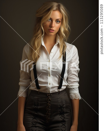 Lady dame , Chicago style stylish portrait of elegant woman , luxury gracefully , executive business person boss , director , manager strict suit , evening dress. Lady dame , Chicago style stylish portrait of elegant woman , luxury gracefully , executive business person boss , director , manager strict suit , evening dress. 113295089